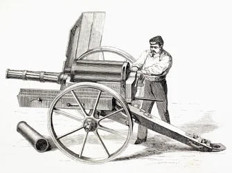 Revolving Cannon Patented by J. A. de Brame in 1861, from 